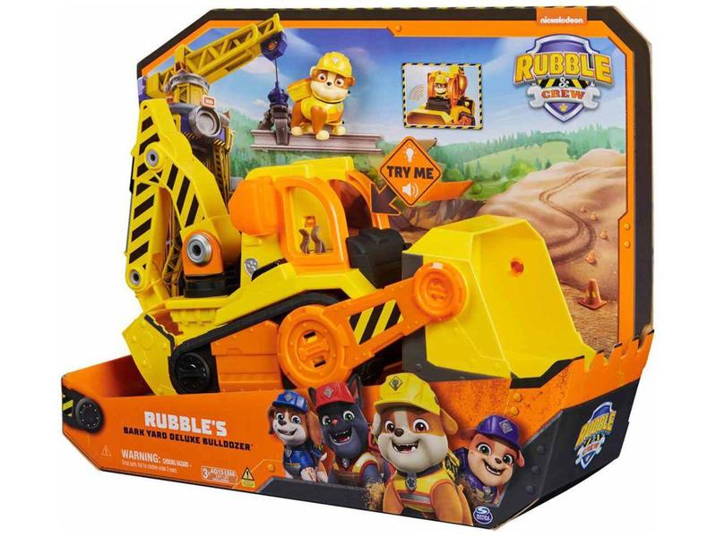 Carrinho Rubbles Patrulha Canina Construção - Rubble e Crew com Figura Sunny Brinquedos Imagem de Carrinho Rubbles Patrulha Canina Construção - Rubble e Crew com Figura Sunny Brinquedos