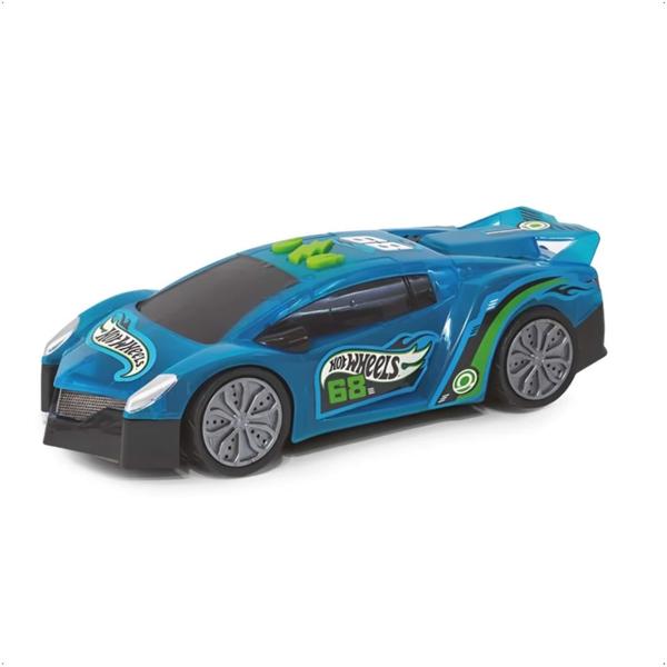 Imagem de Carrinho Speed Car Hot Wheels com 22cm verde ou azul(sortido) Com Som e Com Luz Multikids BR2086