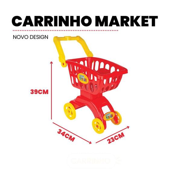 Imagem de Carrinho Super Market Vermelho 8706 Braskit