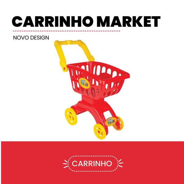 Imagem de Carrinho Super Market Vermelho 8706 Braskit