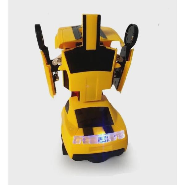 Imagem de Carrinho Super Robots Camaro Amarelo Que Vira Robô, Carro Vira Robô Emite Luz Som Transformers.