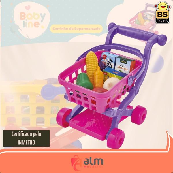 Imagem de Carrinho Supermercado De Brinquedo Infantil Com Acessórios Mercadinho-BSToys 575