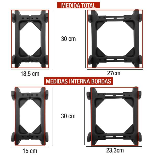 Imagem de Carrinho Suporte Cpu Computador No-Break com Rodinhas Preto  - Force Line