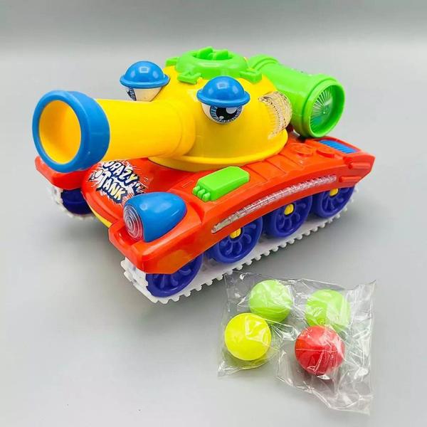 Imagem de Carrinho Tanque Militar Exército Lança Bolinha Luz Brinquedo - Toy King