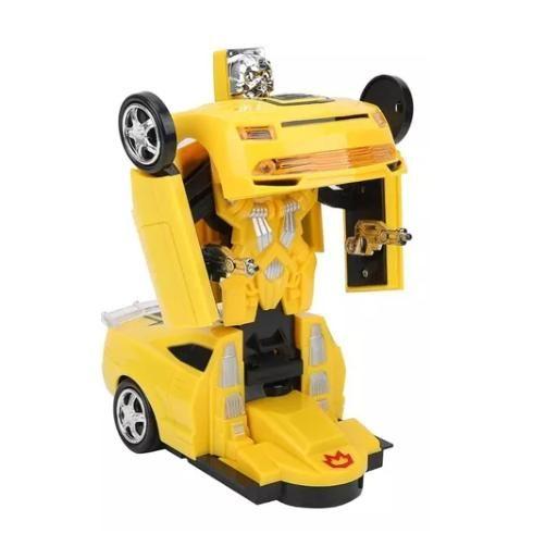 Imagem de Carrinho transformers  bate e volta com luz e som amarelo (bumblebee)