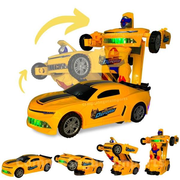 Carrinho Transformers Vira Robo Bate E Volta Som E Luz - Europio Imagem de Carrinho Transformers Vira Robo Bate E Volta Som E Luz