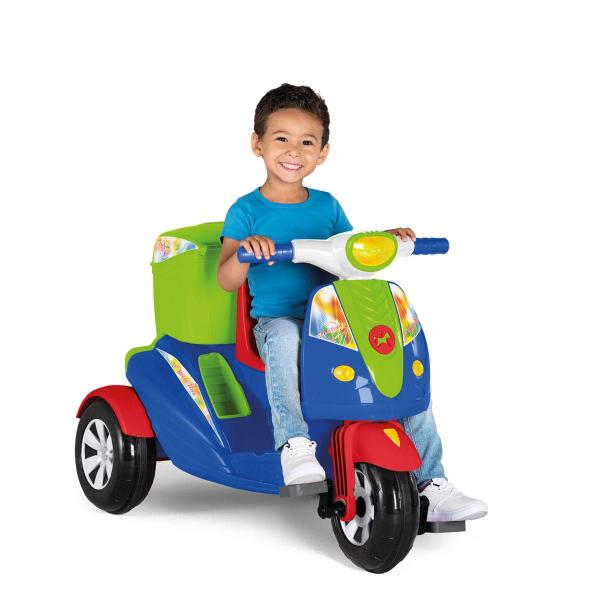 Imagem de Carrinho Triciclo de Passeio e Pedal Infantil Moto Uno Calesita Com Capacete