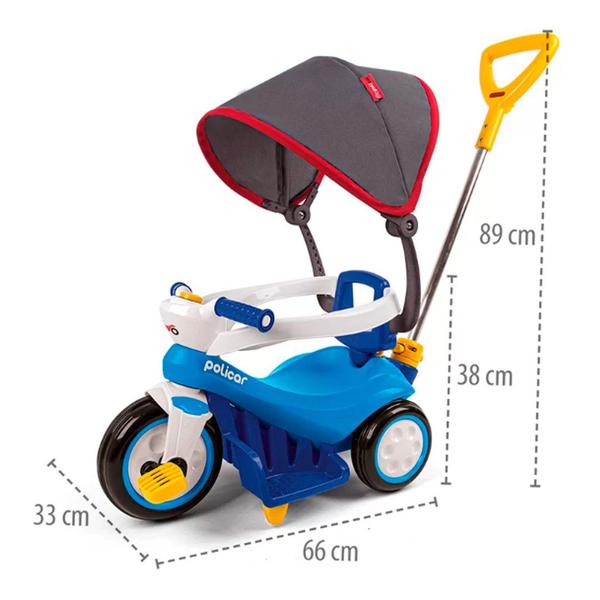 Imagem de Carrinho Triciclo Infantil Bebê Poliplac - De Passeio Ou Pedal Policiclo