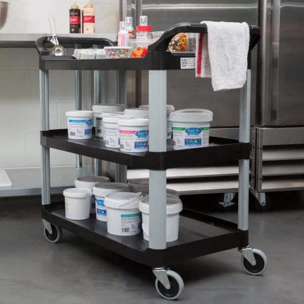 Imagem de Carrinho Utilitário Com 3 Prateleiras XTRA Preto- RUBBERMAID