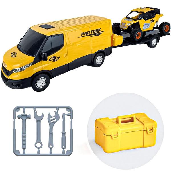 Imagem de Carrinho Van Pro Tork Com Carro Utv Off-road Usual Brinquedos