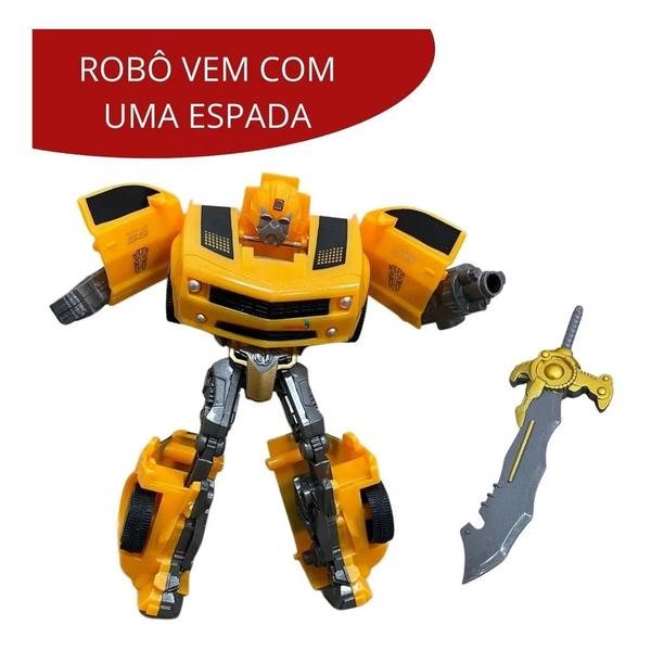 Imagem de Carrinho Vira Robô Importway Sem Controle Remoto Amarelo