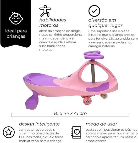 Imagem de Carrinho Zippy Car Rosa Com Luz Led Zippy Toys