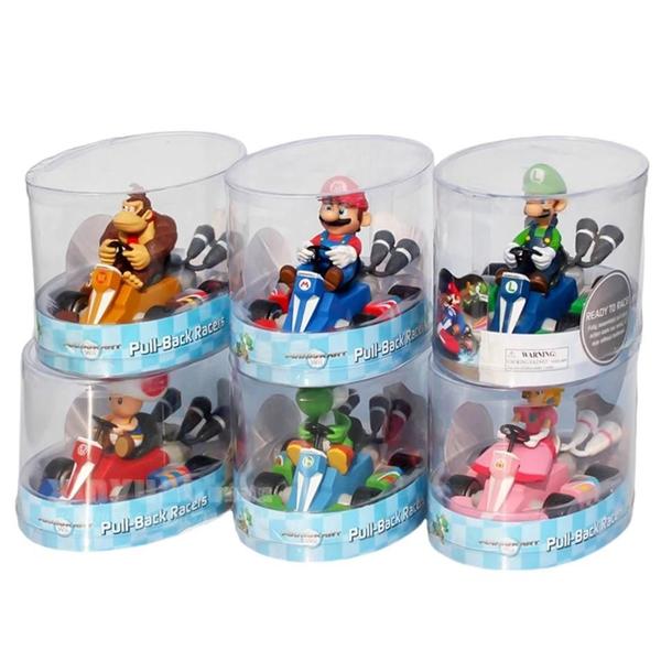 Imagem de Carrinhos de Ação Super Mario - Verde Yoshi, Donkey Kong, Bowser, Luigi, Toad e Princesa Peach