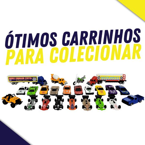 Imagem de Carrinhos de Brinquedo Kit 23 Miniaturas Carro Caminhão