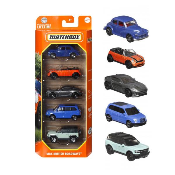 Imagem de Carrinhos em Miniatura Box com 5 Escala 1:64 Matchbox Mattel