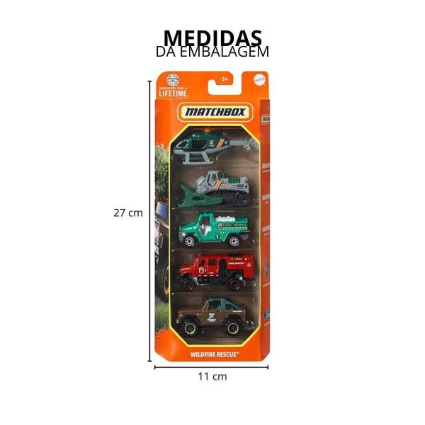 Imagem de Carrinhos Miniatura Wildfire Rescue Matchbox Escala 1:64