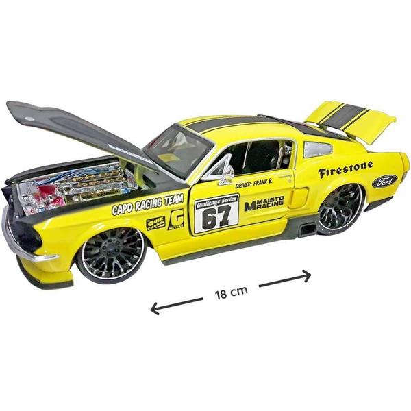 Imagem de Carro allstars s2 ford mustang gt 1967 amarelo 1:24 maisto