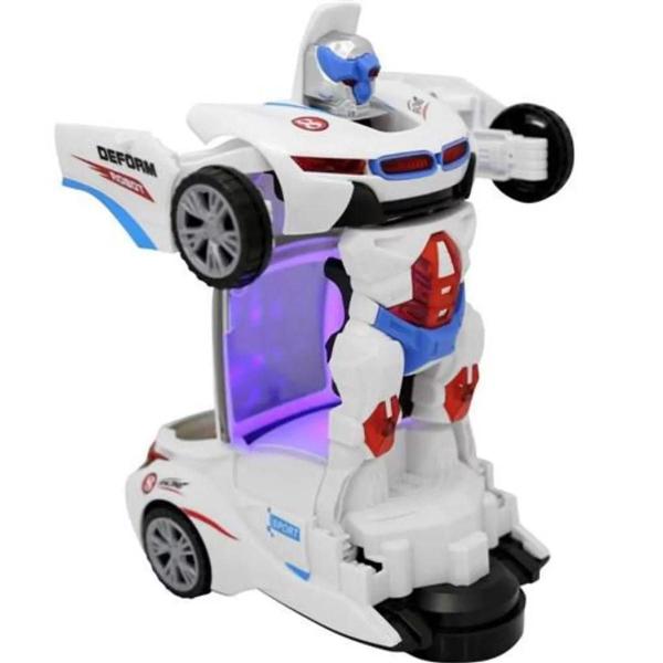 Imagem de Carro Brinquedo Policia Transformers Robô Som E Luz