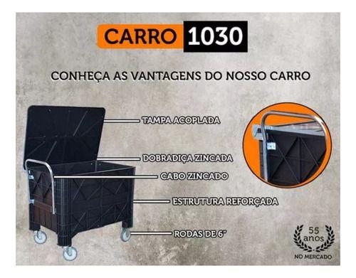 Imagem de Carro Caixa Lixeira Conteiner Para Condomínio 372 Litros