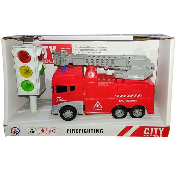 Carro Carrinho Caminhão Bombeiro Com Sons e Luzes Sirene Escada Farol - City Vehicle Imagem de Carro Carrinho Caminhão Bombeiro Com Sons e Luzes Sirene Escada Farol