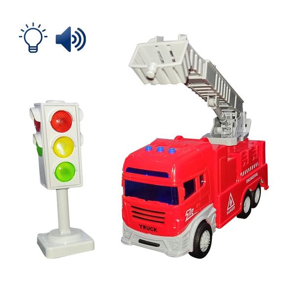 Carro Carrinho Caminhão Bombeiro Com Sons e Luzes Sirene Escada Farol - City Vehicle Imagem de Carro Carrinho Caminhão Bombeiro Com Sons e Luzes Sirene Escada Farol
