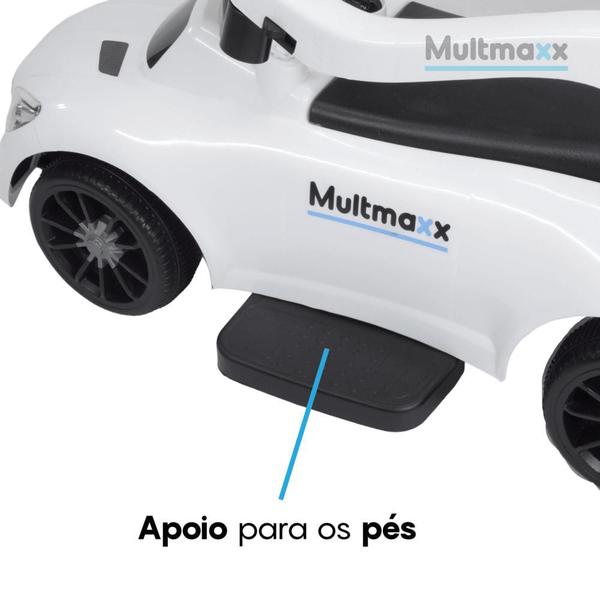 Imagem de Carro Carrinho com Empurrador de Passeio Infantil Branco até 30Kg Multmaxx