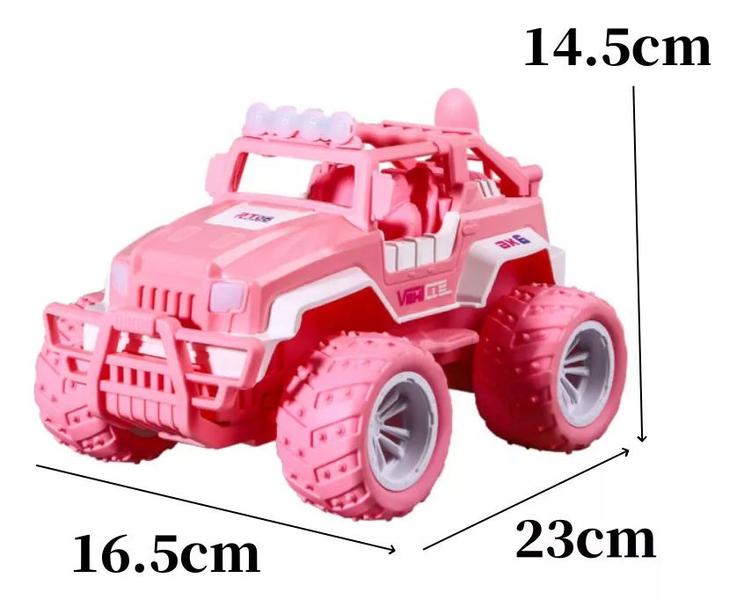 Imagem de Carro Carrinho Controle Remoto Rosa Modelo Barbie Super Car Cross Rally Recarregável