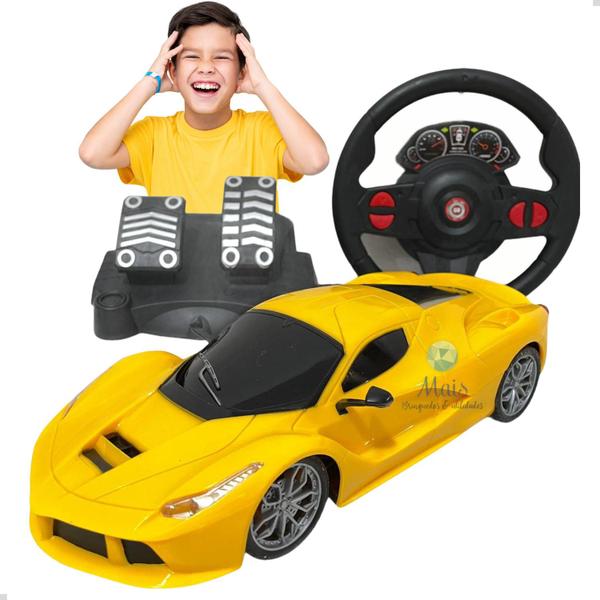 Imagem de Carro Carrinho Controle Remoto S/ Laranja Volante Pedal