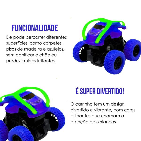 Imagem de Carro Carrinho Monster C/ Motor À Fricção 360 - Faz Manobras Super Irada - Bee Toys