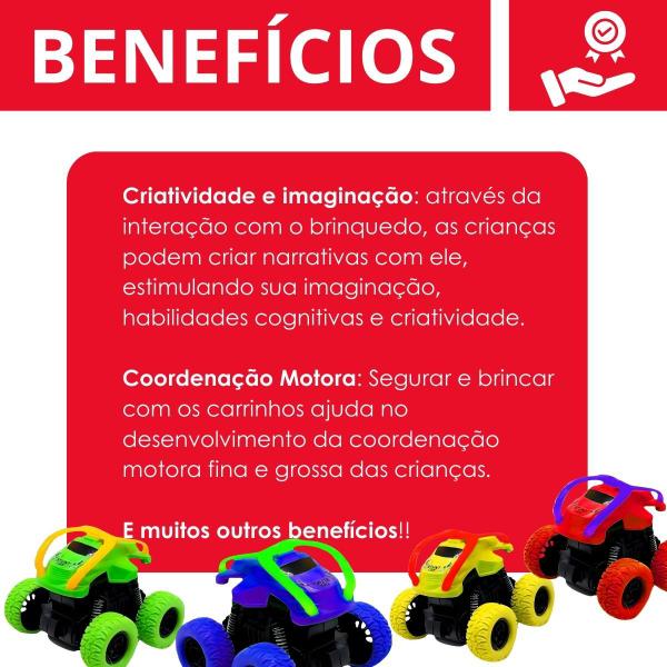 Imagem de Carro Carrinho Monster C/ Motor À Fricção 360 - Faz Manobras Super Irada - Bee Toys