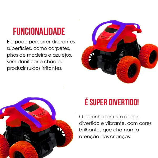 Imagem de Carro Carrinho Monster C/ Motor À Fricção 360 - Faz Manobras Super Irada - Bee Toys