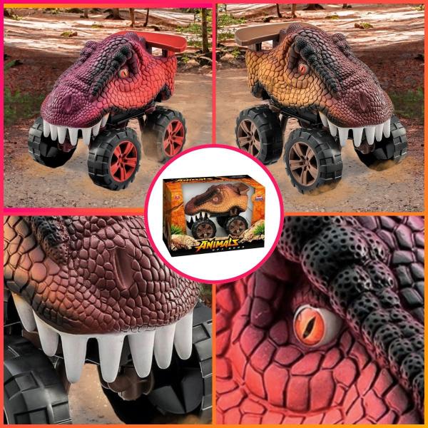 Carro Carrinho T- Rex Dinossauro Animals Off Road - Usual - Usual Brinquedos Imagem de Carro Carrinho T- Rex Dinossauro Animals Off Road - Usual