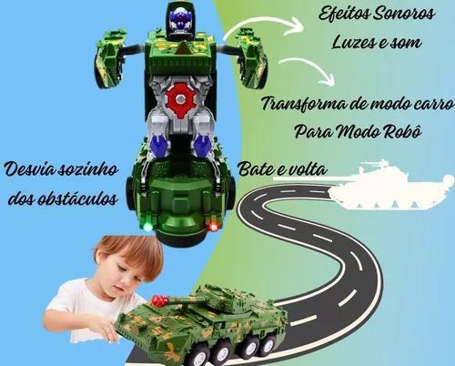 Imagem de Carro Combate Tank Vira Robô Transformes Com Som E Luz