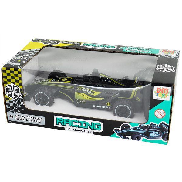 Imagem de Carro Controle Remoto Racing 4 Funçoes Recarregavel Amarelo DM TOYS DMT6403