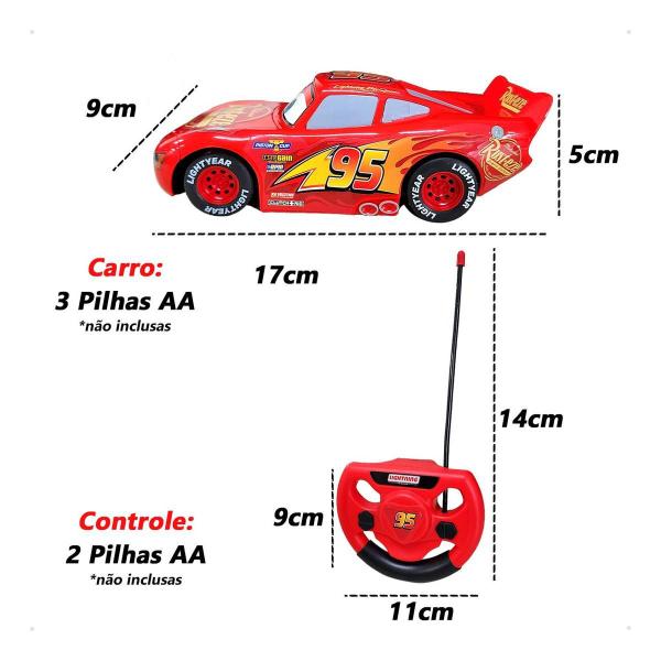 Imagem de Carro Controle Remoto Relâmpago Mcqueen Carros Disney 17cm