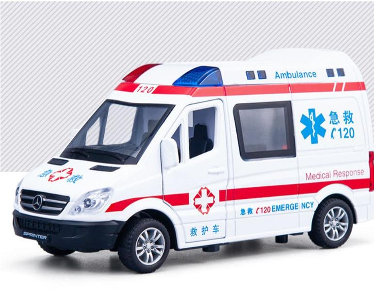 Imagem de Carro de ambulância de simulação, carro de brinquedo educacional para crianças