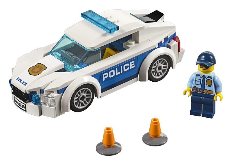 Imagem de Carro de brinquedo LEGO City Police Patrol com minifigura policial e acessórios