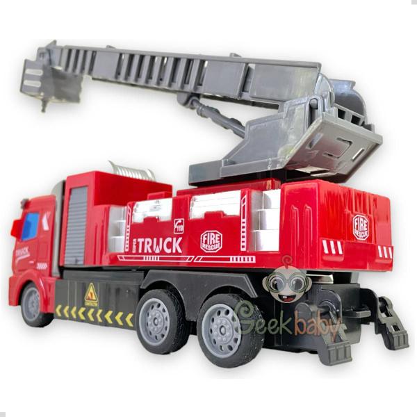 Imagem de Carro De Controle Remoto Bombeiro Escada Luz 1:48 Pilhas