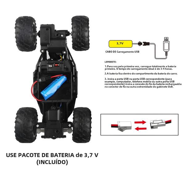 Imagem de Carro De Controle Remoto Infantil Com Pneu De Borracha Antiderrapante Leve Modelo De Brinquedo De