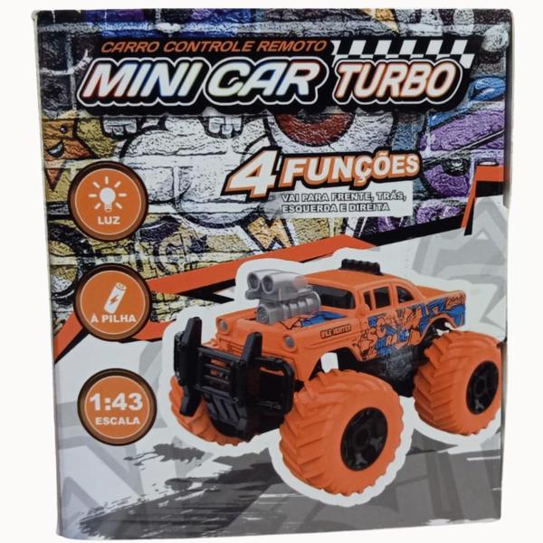 Imagem de Carro de Controle Remoto Mini Car Turbo Laranja c/ Luz Dm