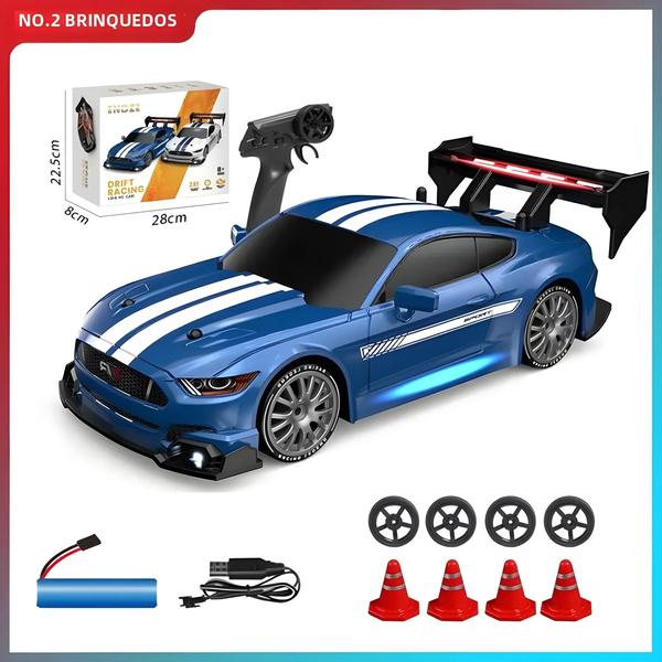 Imagem de Carro de Corrida RC Mustang 4WD 1:24 - Alta Velocidade e Drift para Meninos