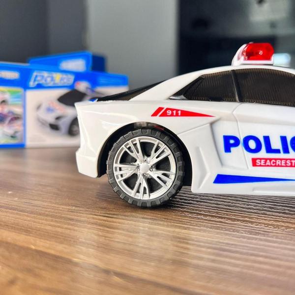 Imagem de Carro de Policia Brinquedo para Menino Sirene 3D Luz Bate e volta