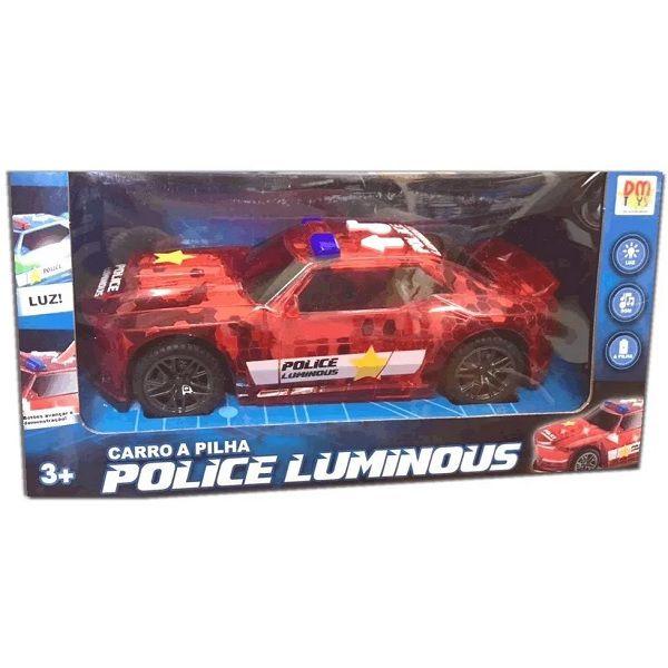 Imagem de Carro de Policia com Som e LUZ Vermelho DM TOYS DMT6178