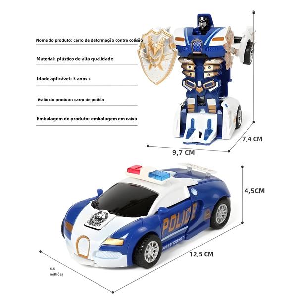 Imagem de Carro De Polícia Infantil Azul, Veículo De Deformação Com Um Botão De Impacto De Inércia Para