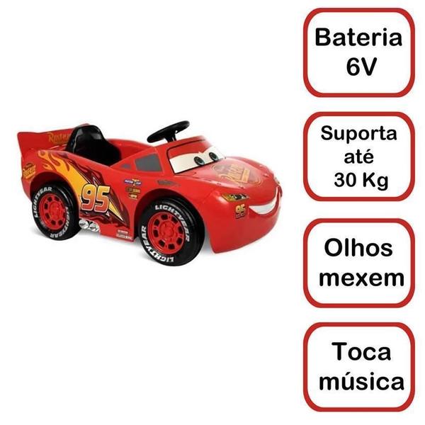 Carro Elétrico 6V Relâmpago Mcqueen Infantil Cars Zippy Toys Imagem de Carro Elétrico 6V Relâmpago Mcqueen Infantil Cars Zippy Toys