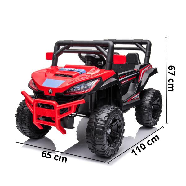 Imagem de Carro Elétrico Bug Utv 12V Infantil Quadriciclo Controle Bluetooth Usb Vermelho Brinqway Bw-278 Som