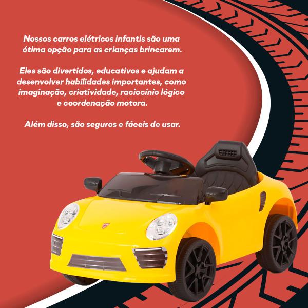 Imagem de Carro Elétrico Infantil 12V Porsche Controle Remoto 1213