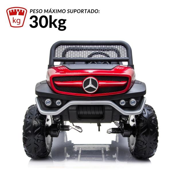 Imagem de Carro Elétrico Infantil Com Controle Quadriciclo Criança Até 30kg 2 Assentos Musica Luz Som 24v MP3 USB Mercedes Unimog