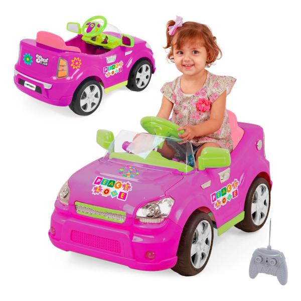 Imagem de Carro Elétrico Infantil Com Controle Remoto Bateria 6v Som Buzina