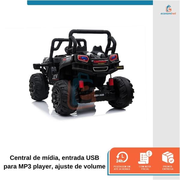 Imagem de Carro Elétrico Infantil Jipe UTV SUV 12v Bivolt Controle Usb Carrinho Motorizado Menino Menina Controle Remoto Criança Buggy Kids Passeio Mini Veículo